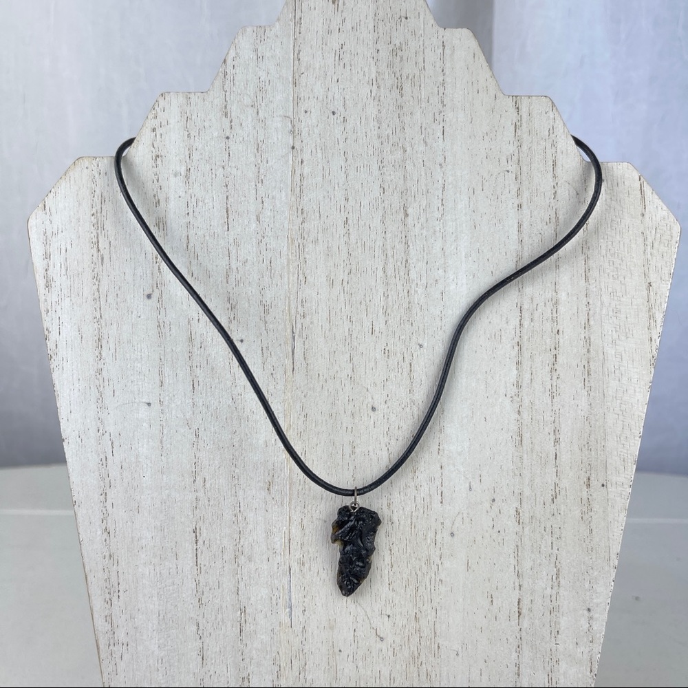 🚫SOLD🚫 NWOT Tektite Pendant Necklace Natural Ancient Stone Sterling Silver - Picture 2 of 16